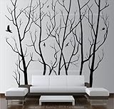 Designer Wall Art Decor Removable Large Black Vinyl Tree Forest Sticker #1105 100