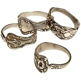 DII Silver Spoon Napkin Ring, Set of 4