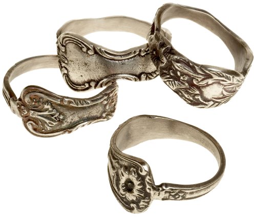DII Silver Spoon Napkin Ring, Set of 4