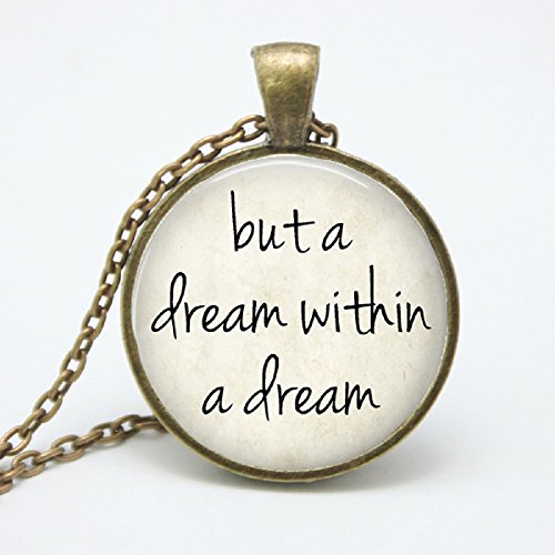Dream Quote Necklace, But a Dream Within a Dream, Poe Quote, Literary Pendant, Jewelry