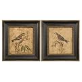 Set of 2 Colorful Bird On Branch Wall Decor