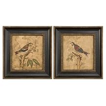 Set of 2 Colorful Bird On Branch Wall Decor
