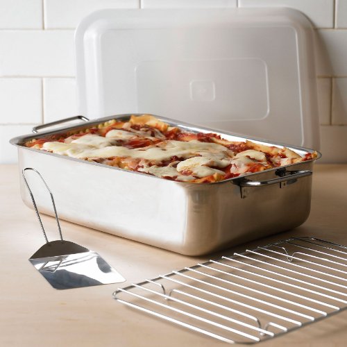 Brylane Home Extra-Deep Lasagna Pan (STAINLESS,0)