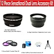 12 Piece Sensational Dual Lens Accessory Kit with .45x High Definition Wide Angle Lens With Macro + 2x High Definition Telephoto Zoom Lens + 3 Piece Multi-Coated Filter Kit + Deluxe Padded Camcorder Case + 6 Piece Celltime Camcorder Accessory Kit for Sony XR150, Sony XR350, Sony CX150, Sony HDR-CX350, & Sony HDCX110 Camcorder Models
