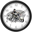 Motorcycle Police Officer or Policeman Wall Clock by WatchBuddy Timepieces (Black Frame)