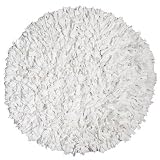 Calypso Cotton Jersey White Shag Round Rug Size: Round 49"