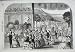 1857 Flower Show Crystal Palace People Trees Old Print