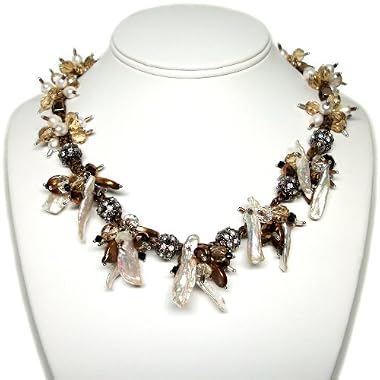 HinsonGayle Artisan Collection "Haley" Handwoven Designer Cultured Pearl Necklace