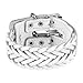 White Leather Triple Weaved Bracelet with title=