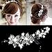 Sunshiny Hair Comb Pin Clip Bridal Prom Silver Wedding Flower Pearls Crystal Tiara