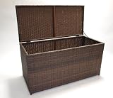 Kissenbox / Auflagentruhe Santiago, Alu + Polyrattan moccafarben