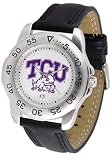 Texas Christian Horned Frogs TCU NCAA Mens Leather Sports Watch