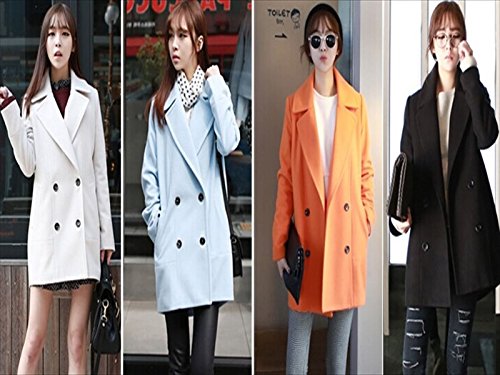 Fabulous style ピーコート レディース Ｓ Ｍ Ｌ ＸＬ ＸＸＬ ホワイト ブラック ライトブルー オレンジ ミディアム丈