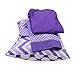Bacati Mix and Match Zigzag/Dots 3 Piece Toddler Bed Sheet Set, Purple