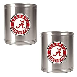 Alabama Crimson Tide NCAA 2pc Stainless Can Holder Set by Great American Products