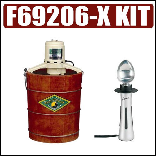 White Mountain F69206-X 6 Qt. Electric Wood Bucket Ice Cream Maker Kit