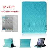 Wardmaster Patent TDS Techonology Ipad 2 X-fit Luxury Case. The Only Case Combine Build in Ajustable Stand Function, Smart Cover Sleep and Wake up Function,special Wrist Splint Function, Strongest Protection and Lightweight Together + $12 Gift (Blue) (Shell Grain)