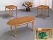 3 Piece Oak Occasional Living Room Table Set