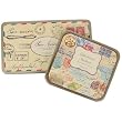 Ephemera Vintage letters crafting combination set: Rubber stamps in tin and Stickers in Tin Set