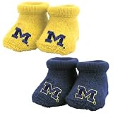 Michigan Wolverines Azure Blue/Maize 2-Pack Infant Booties