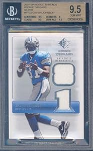 2007 sp rookie threads rookie threads silver #rtcj CALVIN JOHNSON rookie BGS 9.5 Graded Card