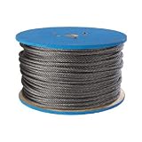 Peerless Chain 4503290 Galvanized Zinc Coated Aircraft Quality Wire Rope in Reel, 7 x 19 Strands, 3/16