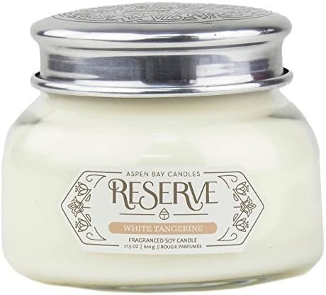 White Tangerine Aspen Bay Reserve Collection 19 Ounce Signature Scented Jar Candle by Aspen Bay Candles