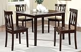 IMAGE OF 5 PC. Dinette Dinning Table Set with 4 Chairs in Dark Cherry
