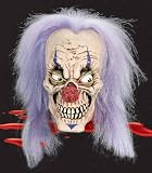 PM6777014/175 Evil Clown Full Overhead Mask With Purple Hair