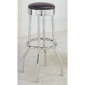 Click here to buy Retro Style Bar Stool w  Cushion (Set of 2) by Coaster Company.