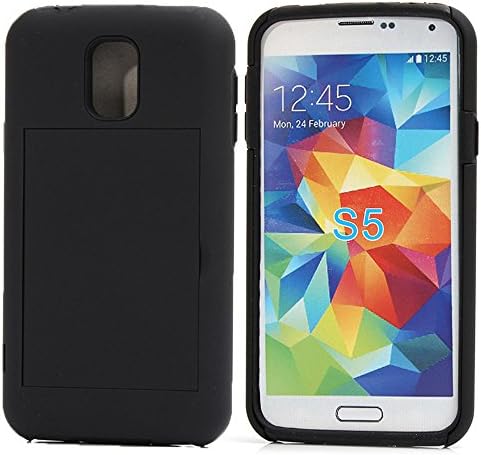 Samsung Galaxy S5 case,Coolpin (TM) Samsung Galaxy S5 Case Card Slot Steady Design Fashion and Cool Cheap Scratch-resistant Case Cover For Samsung Galaxy S5. (black)