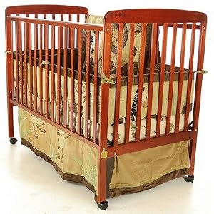 Dream On Me Bethany 2 in 1 Convertible Stationary Side Crib, Cherry