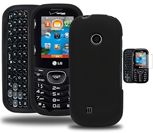 LG Cosmos 3 Phone Case, Bastex Hard Rubberized Black Snap On for LG Cosmos 3 VN251SINCLUDES SCREEN PROTECTOR