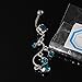 ZGY Fashion Stainless Steel S-shape Vine Gem Blue Crystal Dangle Belly Button Navel Ring Bar Barbell Body Piercing Jewelry