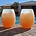 Silicone Wine Glasses / Baking Cups (set of 2) for Camping, Backyard Parties and Hot Tub Area Use. A Great Hostess or Holiday Gift. BONUS Free Recipe eBook Included. Stemless, Unbreakable Design
