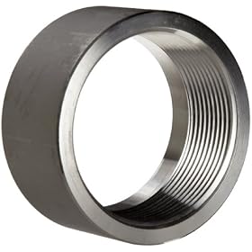 Merit Brass Brand Pipe Fitting, Class 1000, 304 Stainless Steel Half Coupling, 3/8" NPT Female x Plain