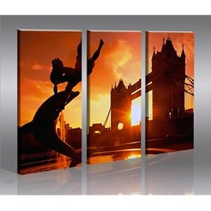 Tableaux du Tower Bridge of London - Tableau sur Toile avec Cadre en Bois