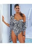 Spiegel Zebra-Print Bandeau Suit