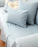 Vintage Style Mediterranean SeaSonic Blue Stripe Cotton&Jute Sofa Cover SC-31,two seats sofa