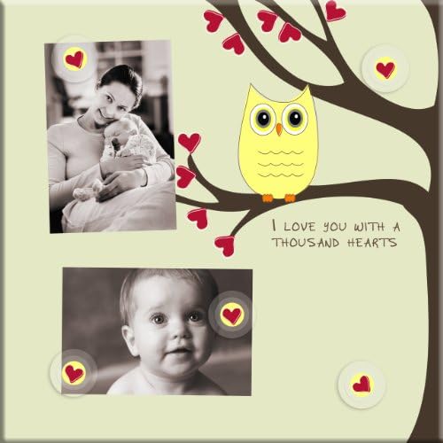 Havoc Gifts 6659-6 Magnetic Photo Board, Owl with Hearts