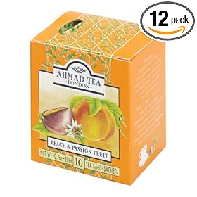 Ahmad Peach & Passion Fruit Tea, 10-Count Tea Bags (Pack of 12)