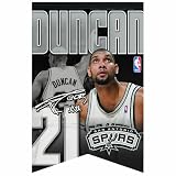 NBA San Antonio Spurs Tim Duncan Premium Felt Banner 17-by-26