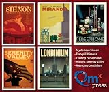 Serenity Blue Sun Travel Posters Set - Series One