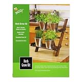 Buzzy Herb Grow Kit w/ Wooden Growing Stand, Seeds, Soil & Pots