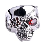 Gothic Jewelry for Men Pirate Skull Ring Made of .925 Silver