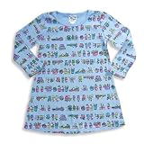 So Fun - Toddler Girls Long Sleeve Flower Pot Knit Dress, Light Blue