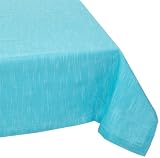 Mahogany Tuscany Tablecloth, 60-inch by 90-inch Rectangle, Turquoise, 100% Cotton