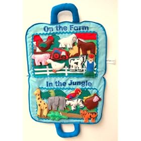 Who Lives Where? Playbag with detachable (velcro) animals that can be used over and over again. Perfect travel companion.