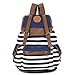 Rbenxia Canvas Stripe Backpack School Bag School College Bag Unisex