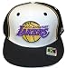 Los Angeles Lakers NBA Black and White with Purple Team Name and Logo Adult Fitted Hat / Cap